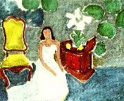 Henri Matisse flicka i vit klanning painting